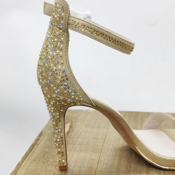 Kenneth Cole Gold Strappy Heels / Blinged Out / Size 10 - Picture 4 of 7